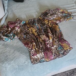 Multicolor Off-Shoulder Women's Top